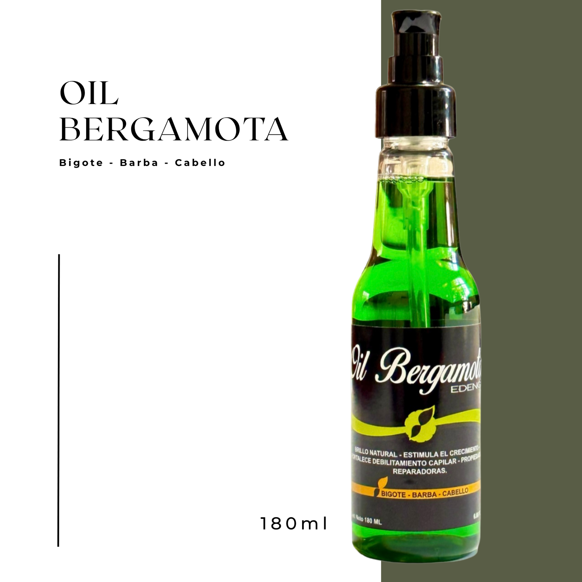 Oil Bergamota Edengi (cabello, barba & bigote) – 180ml