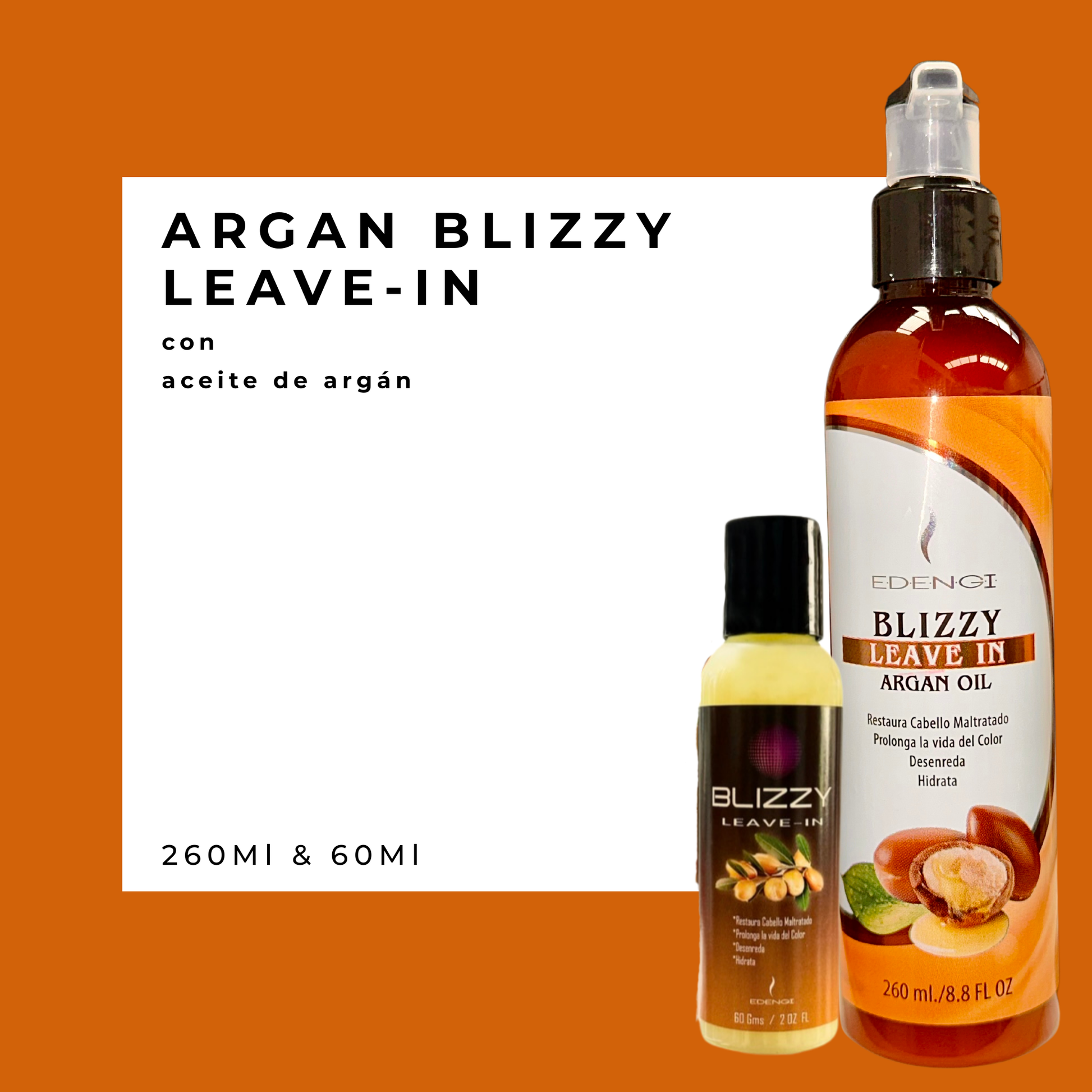 Blizzy Leave In – Nutrición y Brillo con Aceite de Argán  | 260ml & 60ml