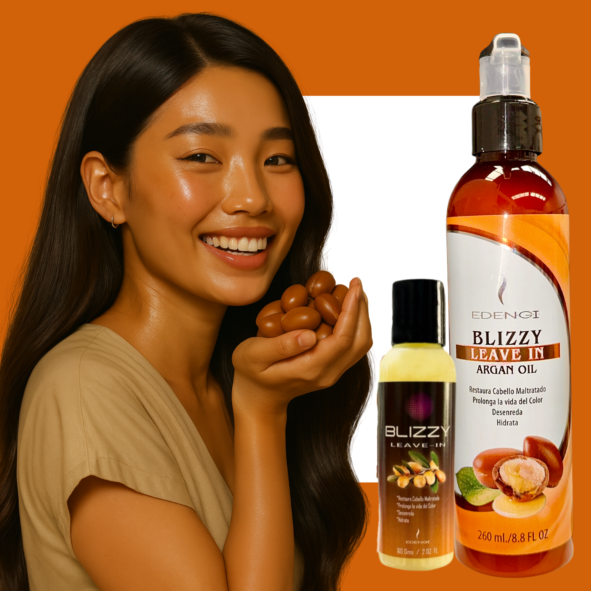 Blizzy Leave In – Nutrición y Brillo con Aceite de Argán  | 260ml & 60ml