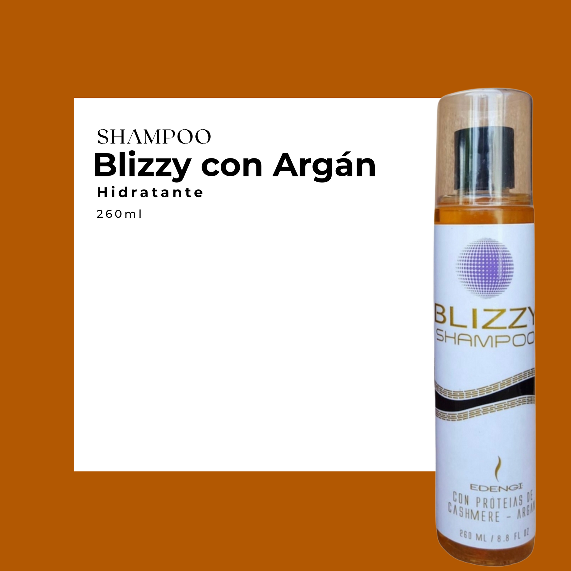 Shampoo Blizzy con Argán – Hidratación Intensa y Control del Frizz | 630ml & 260ml