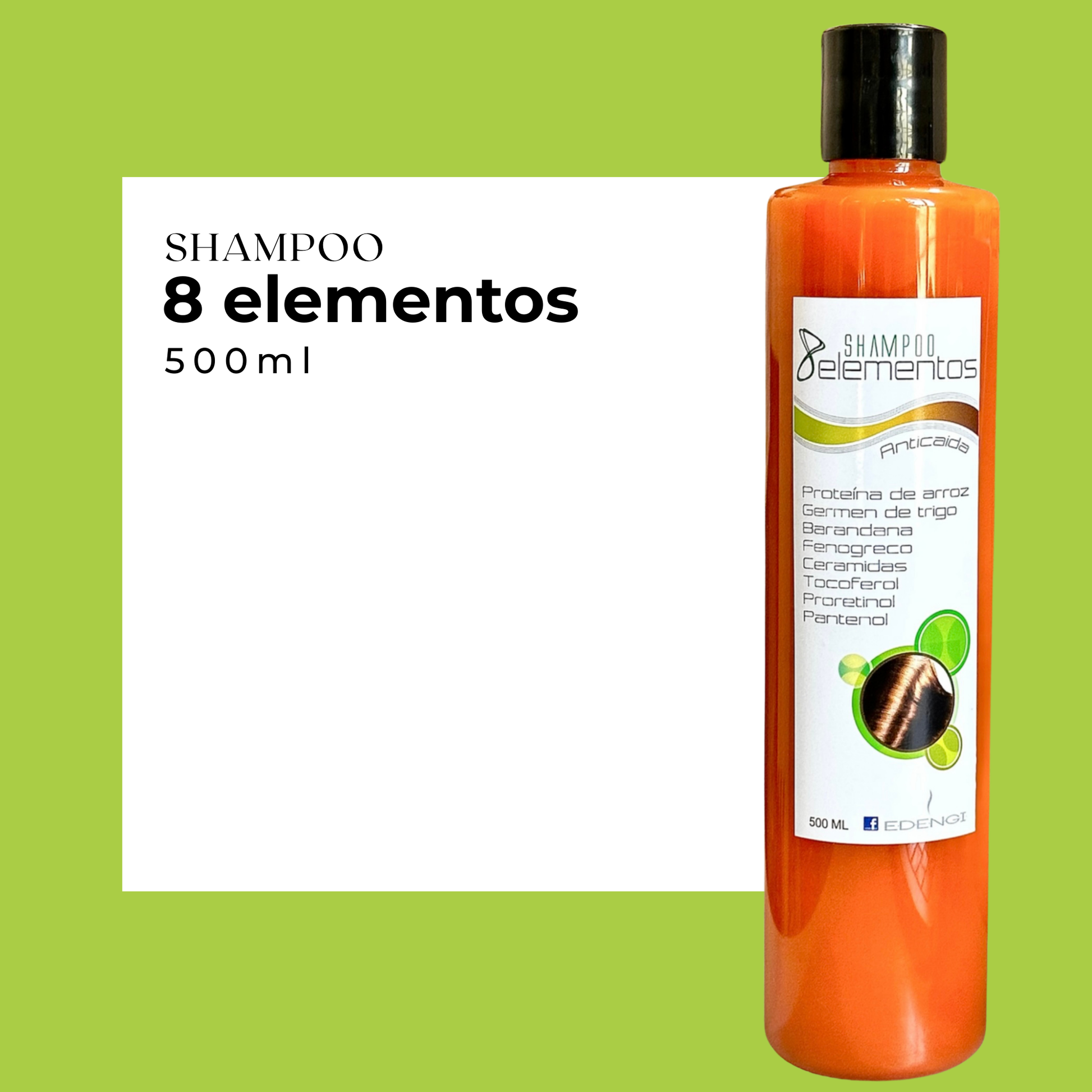 Shampoo 8 Elementos – Anticaída y Crecimiento Capilar